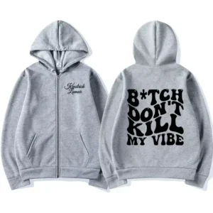 Kendrick Lamar Album Don't Kill My Vibe Print Zipper Hoodie