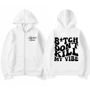 Kendrick Lamar Album Don't Kill My Vibe Print Zipper Hoodie